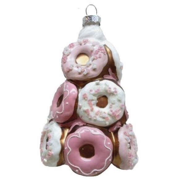 December Diamonds Nutcracker Donut Tree Glass Christmas Ornament 79-81625 5" - Picture 1 of 1